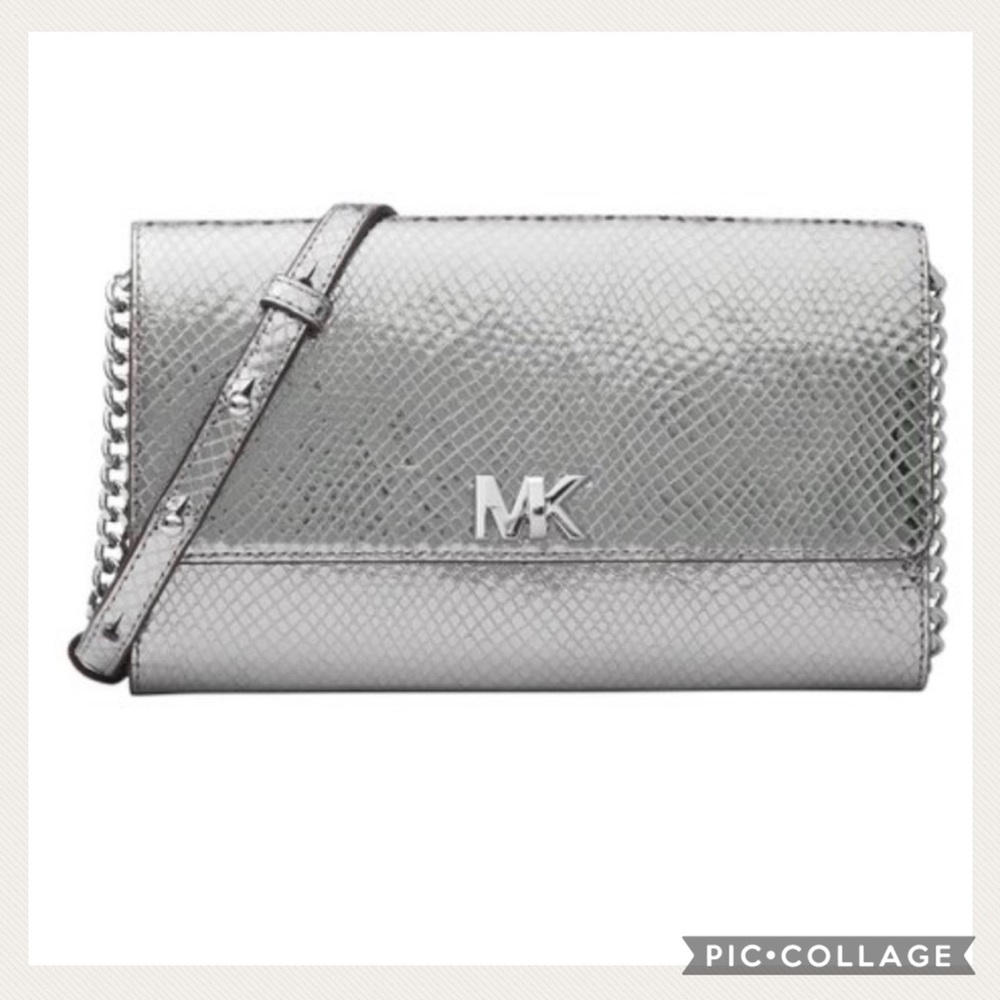 💜Michael Kors Mott Metallic Leather Crossbody💜